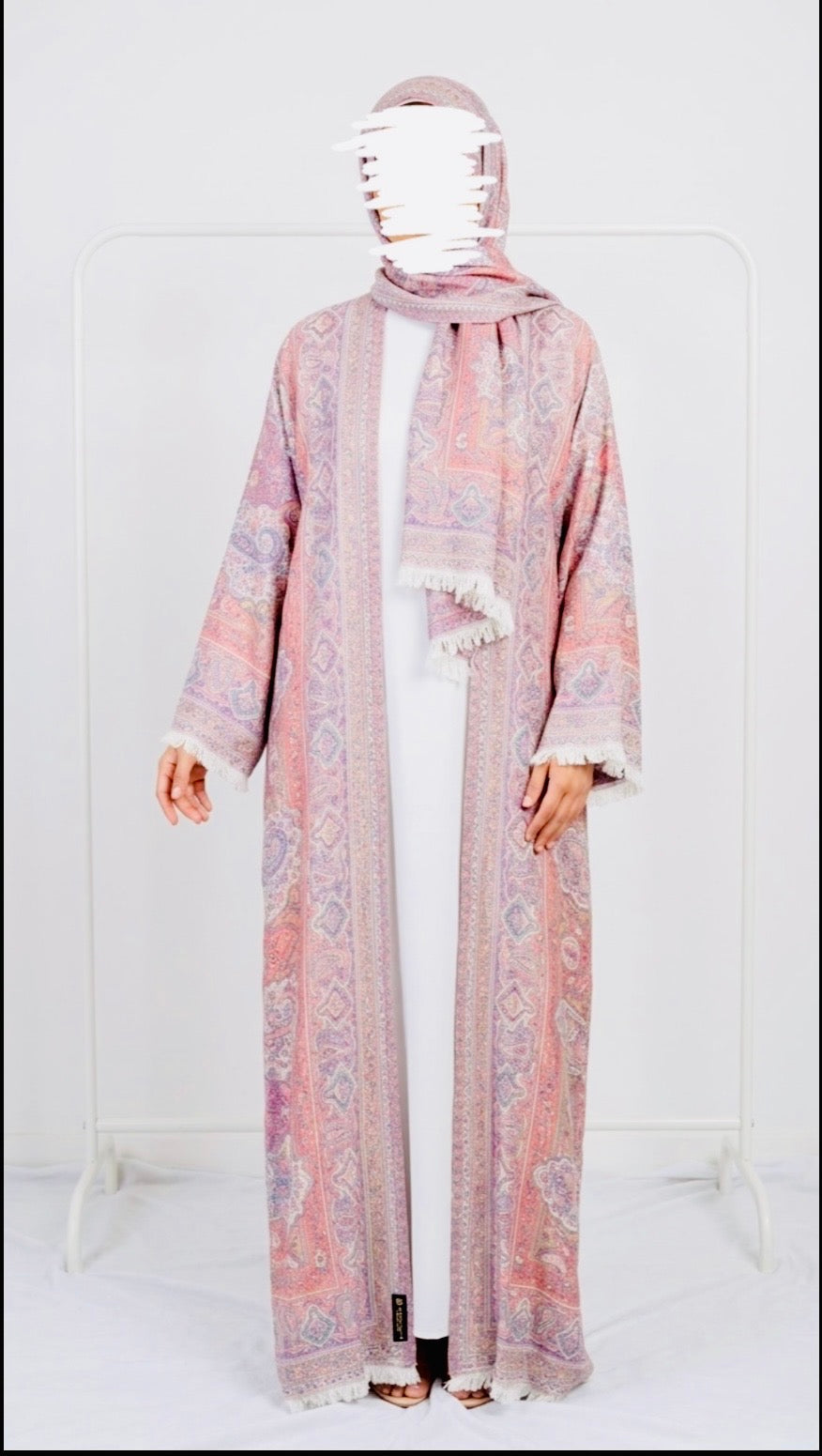 Pashmina Abaya Set — Dusty Rose & Mauve | Hafsa & Co