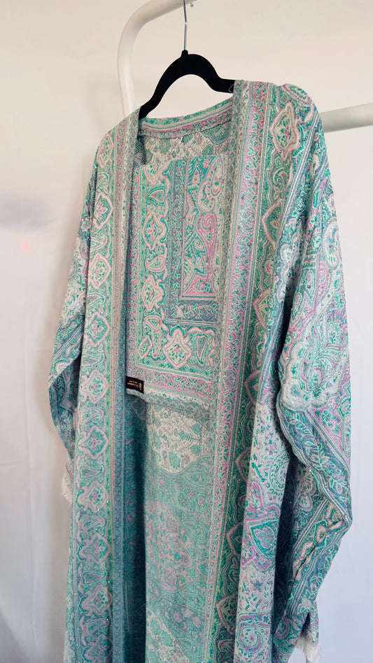 Pashmina Abaya Set — Sage & Lilac | Hafsa & Co