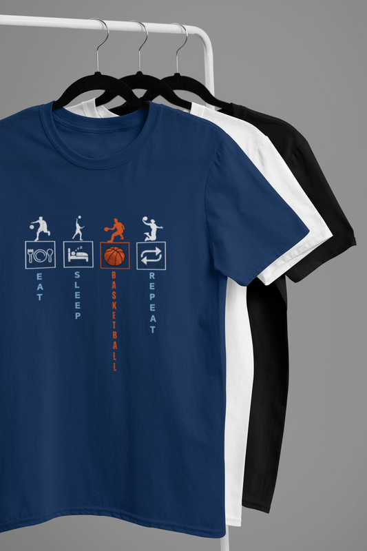 “Eat Sleep Basketball Repeat” Lifestyle Tee