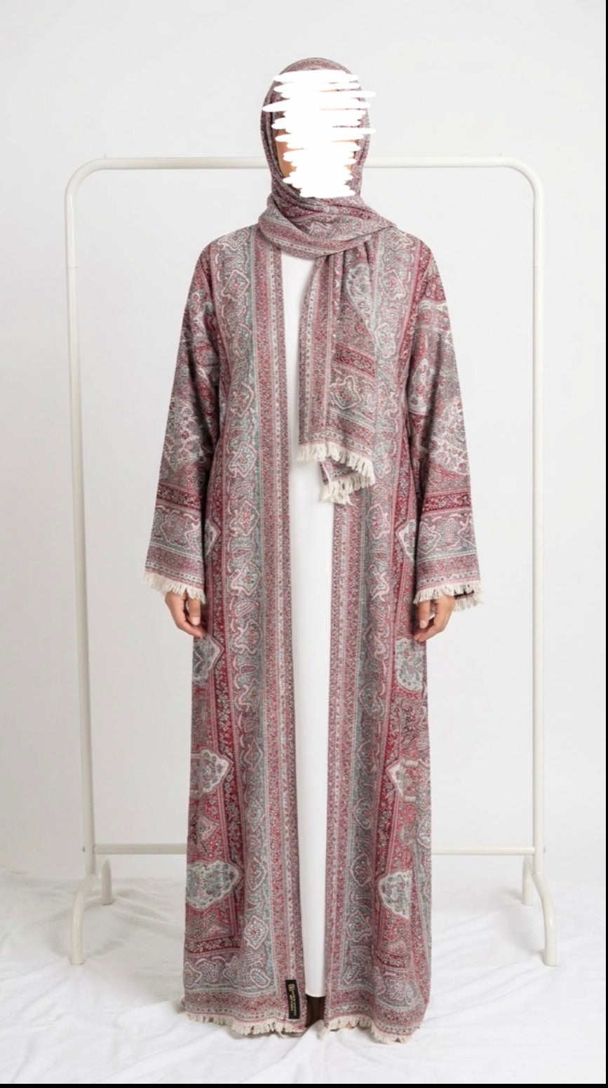 Pashmina Abaya Set — Rose & Steel Blue | Hafsa & Co