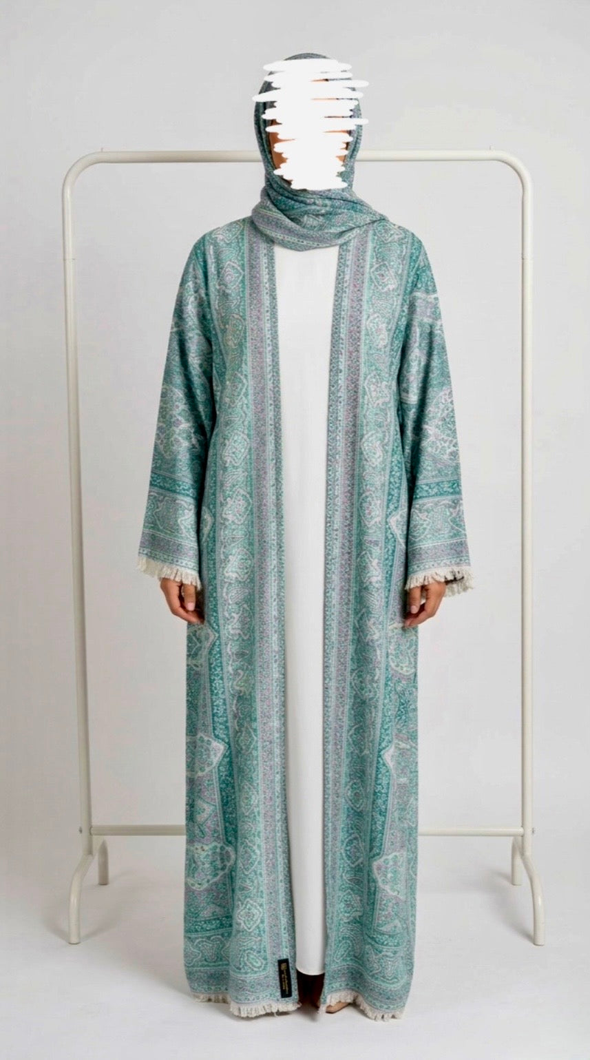 Pashmina Abaya Set — Sage & Lilac | Hafsa & Co