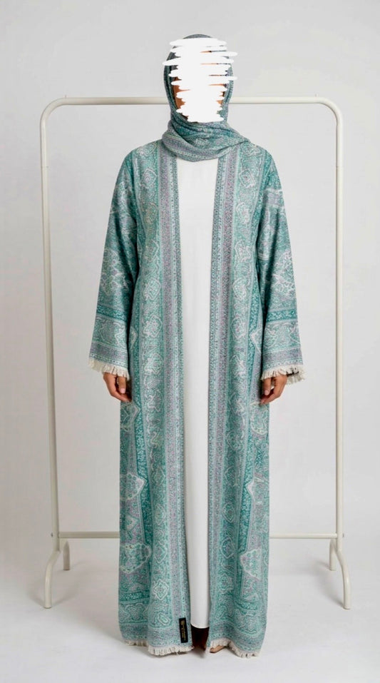 Pashmina Abaya Set — Sage & Lilac | Hafsa & Co