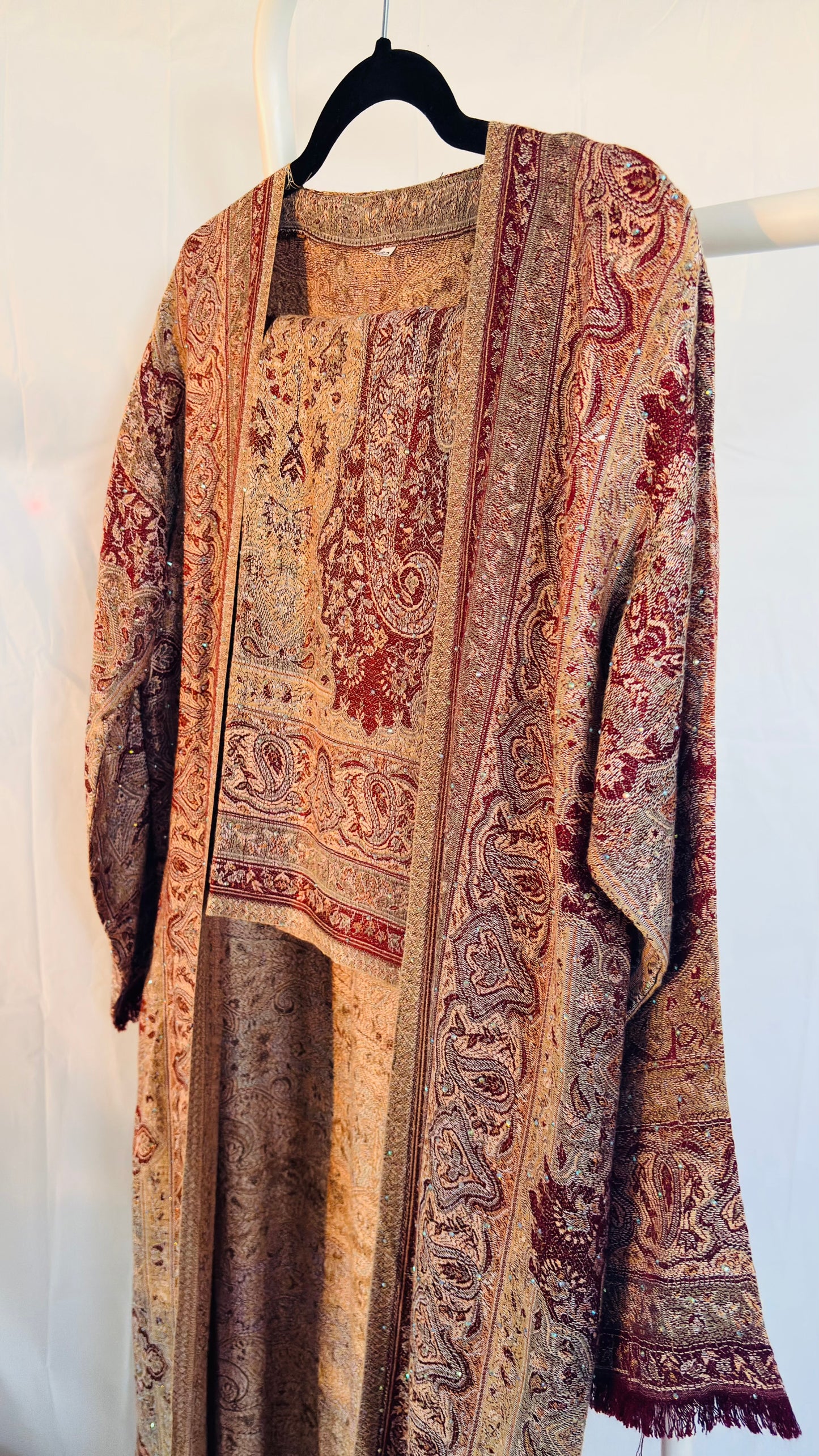 Pashmina Abaya Set — Mocha & Gold | Hafsa & Co