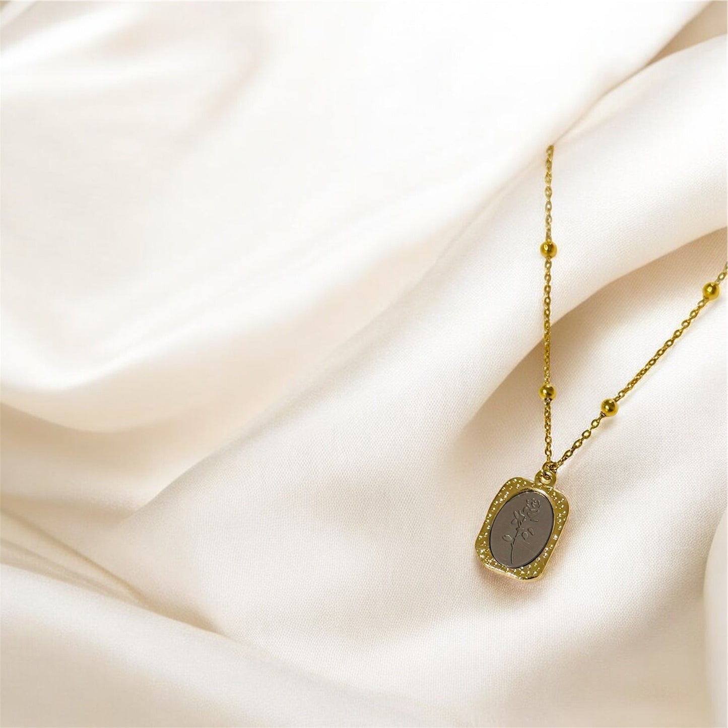 Gold & Silver Floral Pendant Necklace