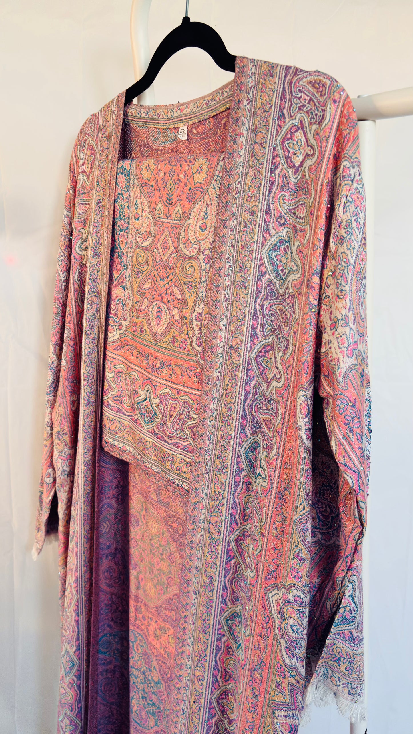 Pashmina Abaya Set — Dusty Rose & Mauve | Hafsa & Co